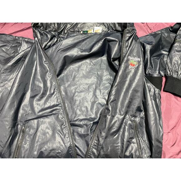 VTG 1980s BLK IZOD Club Cherry Hills Club Windbreaker Jacket Zip Up Hooded Sz XL - Picture 9 of 12